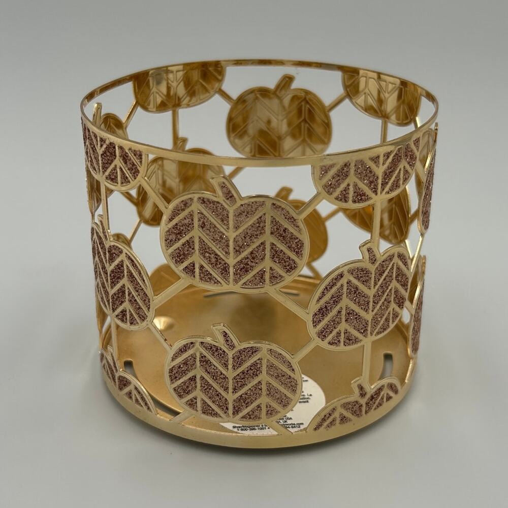 Bath and Body Works Pumpkin Glitter Fall Pedestal 3 Wick Candle Holder